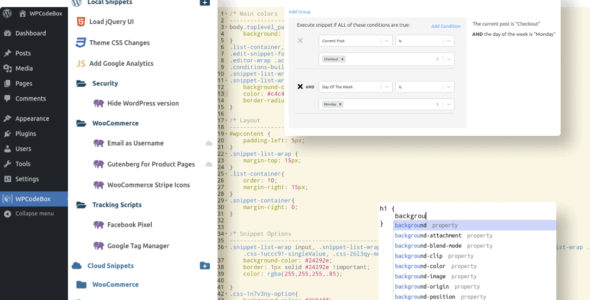 WPCodeBox插件V1.0.3：WordPres代码php，CSS管理软件，支持云端储存代码